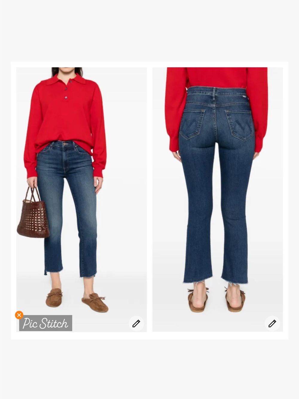 Mother The Insider Crop Step Fray Sweet and Sassy